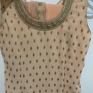 Peach Indian Suit with Sequins